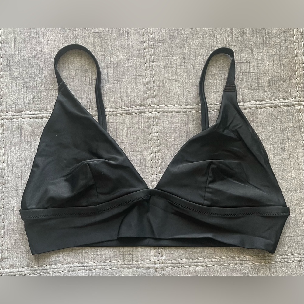 Aerie Black Triangle Bikini Top
